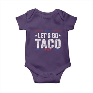 Funny Lets Go Taco Baby Onesie Trump Always Chickens Out Humor American Flag TS02 Purple Print Your Wear