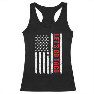 Funny Let's Go Taco Racerback Tank Top Stars and Stripes Political Satire TS02 Black Print Your Wear