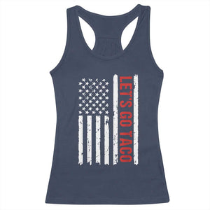 Funny Let's Go Taco Racerback Tank Top Stars and Stripes Political Satire TS02 Navy Print Your Wear