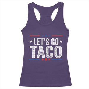 Funny Lets Go Taco Racerback Tank Top Trump Always Chickens Out Humor American Flag TS02 Purple Print Your Wear