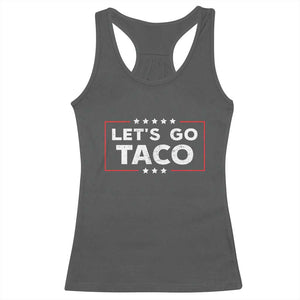 Funny Let's Go Taco Racerback Tank Top Vintage Star Stripes TS11 Dark Heather Print Your Wear