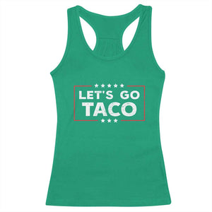 Funny Let's Go Taco Racerback Tank Top Vintage Star Stripes TS11 Irish Green Print Your Wear