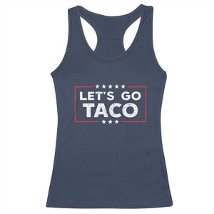 Funny Let's Go Taco Racerback Tank Top Vintage Star Stripes TS11 Navy Print Your Wear
