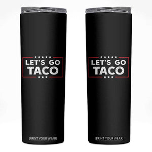 Funny Let's Go Taco Skinny Tumbler Vintage Star Stripes TS11 Black Print Your Wear