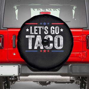 Funny Lets Go Taco Spare Tire Cover Trump Always Chickens Out Humor American Flag TS02 Black Print Your Wear