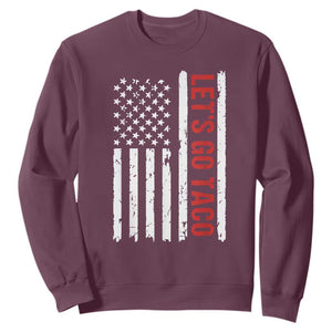 Funny Let's Go Taco Sweatshirt Stars and Stripes Political Satire TS02 Maroon Print Your Wear