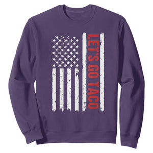 Funny Let's Go Taco Sweatshirt Stars and Stripes Political Satire TS02 Purple Print Your Wear