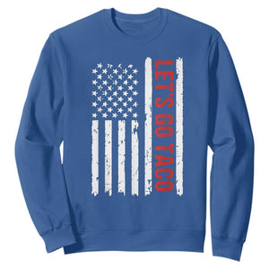 Funny Let's Go Taco Sweatshirt Stars and Stripes Political Satire TS02 Royal Blue Print Your Wear
