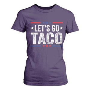 Funny Lets Go Taco T Shirt For Women Trump Always Chickens Out Humor American Flag TS02 Purple Print Your Wear
