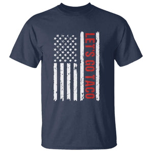 Funny Let's Go Taco T Shirt Stars and Stripes Political Satire TS02 Navy Print Your Wear