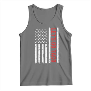 Funny Let's Go Taco Tank Top Stars and Stripes Political Satire TS02 Black Heather Print Your Wear