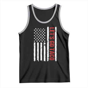Funny Let's Go Taco Tank Top Stars and Stripes Political Satire TS02 Black Athletic Heather Print Your Wear