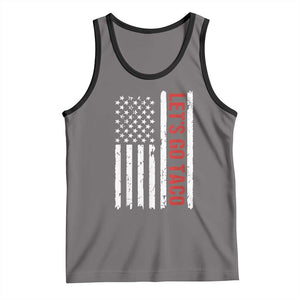 Funny Let's Go Taco Tank Top Stars and Stripes Political Satire TS02 Deep Heather Black Print Your Wear