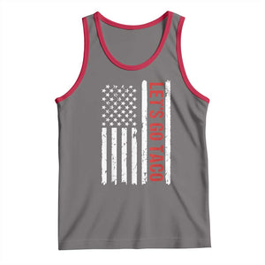 Funny Let's Go Taco Tank Top Stars and Stripes Political Satire TS02 Deep Heather Red Print Your Wear