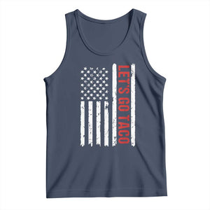 Funny Let's Go Taco Tank Top Stars and Stripes Political Satire TS02 Navy Print Your Wear