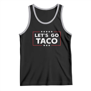Funny Let's Go Taco Tank Top Vintage Star Stripes TS11 Black Athletic Heather Print Your Wear