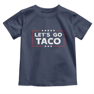 Funny Let's Go Taco Toddler T Shirt Vintage Star Stripes TS11 Navy Print Your Wear