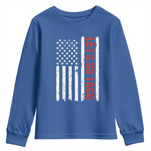 Funny Let's Go Taco Youth Sweatshirt Stars and Stripes Political Satire TS02 Royal Blue Print Your Wear