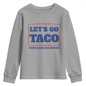 Funny Let's Go Taco Youth Sweatshirt Tacos for President Humor TS02 Sport Gray Print Your Wear