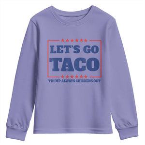 Funny Let's Go Taco Youth Sweatshirt Tacos for President Humor TS02 Violet Print Your Wear