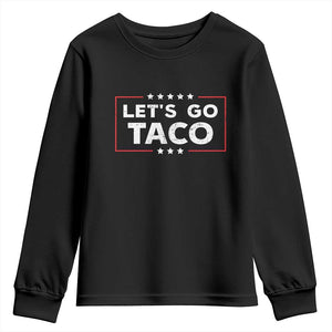 Funny Let's Go Taco Youth Sweatshirt Vintage Star Stripes TS11 Black Print Your Wear