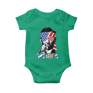 Funny Lincoln 4th Of July Merica Baby Onesie Abe American Flag TS10 Irish Green Print Your Wear
