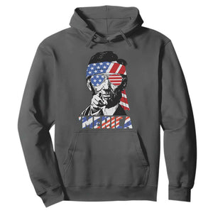 Funny Lincoln 4th Of July Merica Hoodie Abe American Flag TS10 Dark Heather Print Your Wear