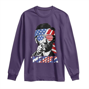 Funny Lincoln 4th Of July Merica Long Sleeve Shirt Abe American Flag TS10 Purple Print Your Wear