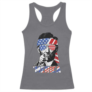 Funny Lincoln 4th Of July Merica Racerback Tank Top Abe American Flag TS10 Charcoal Print Your Wear
