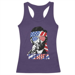 Funny Lincoln 4th Of July Merica Racerback Tank Top Abe American Flag TS10 Purple Print Your Wear