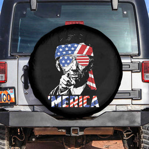 Funny Lincoln 4th Of July Merica Spare Tire Cover Abe American Flag TS10 No hole Black Print Your Wear