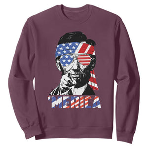 Funny Lincoln 4th Of July Merica Sweatshirt Abe American Flag TS10 Maroon Print Your Wear