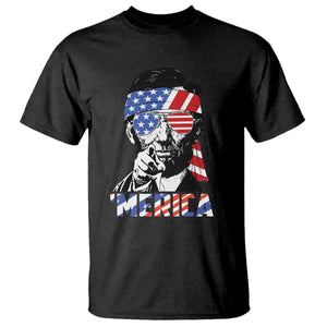 Funny Lincoln 4th Of July Merica T Shirt Abe American Flag TS10 Black Print Your Wear