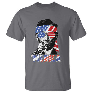 Funny Lincoln 4th Of July Merica T Shirt Abe American Flag TS10 Charcoal Print Your Wear