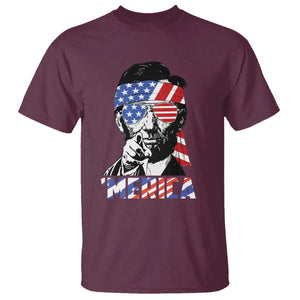 Funny Lincoln 4th Of July Merica T Shirt Abe American Flag TS10 Maroon Print Your Wear