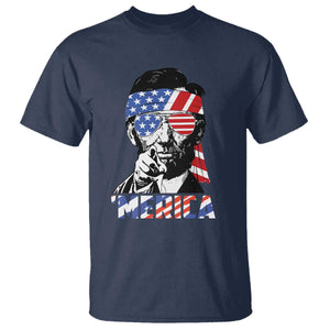Funny Lincoln 4th Of July Merica T Shirt Abe American Flag TS10 Navy Print Your Wear