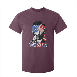 Funny Lincoln 4th Of July Merica T Shirt For Kid Abe American Flag TS10 Maroon Print Your Wear