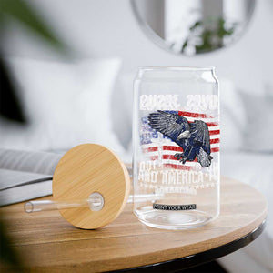 Funny Loves Jesus And America Too Glass Can 4th Of July Patriotic Christian Eagle American Flag TS11 Print Your Wear