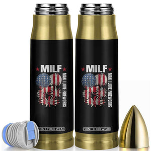 Funny MILF Man I Love Fireworks Bullet Tumbler American Patriotic July 4th US Flag TS11 Black Print Your Wear