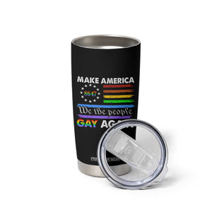 Funny Make America Gay Again 8647 Tumbler Cup Rainbow Betsy Ross Flag TS11 Print Your Wear