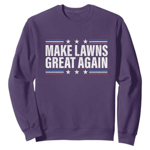 Funny Make Lawns Great Again Sweatshirt Lawn Mower Dad Gardener TS11 Purple Print Your Wear