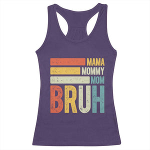 Funny Mama Mommy Mom Bruh Racerback Tank Top Mother's Day Vintage Stripes TS11 Purple Print Your Wear