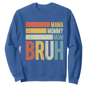Funny Mama Mommy Mom Bruh Sweatshirt Mother's Day Vintage Stripes TS11 Royal Blue Print Your Wear