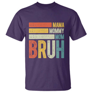 Funny Mama Mommy Mom Bruh T Shirt Mother's Day Vintage Stripes TS11 Purple Print Your Wear