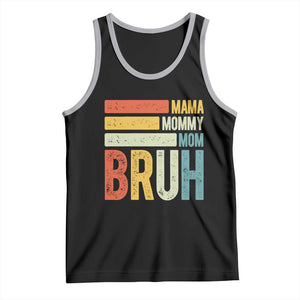 Funny Mama Mommy Mom Bruh Tank Top Mother's Day Vintage Stripes TS11 Black Athletic Heather Print Your Wear