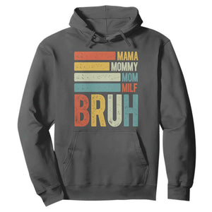 Funny Mama Mommy Mom Milf Bruh Hoodie Mother's Day Vintage Stripes TS11 Dark Heather Print Your Wear