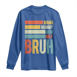 Funny Mama Mommy Mom Milf Bruh Long Sleeve Shirt Mother's Day Vintage Stripes TS11 Royal Blue Print Your Wear