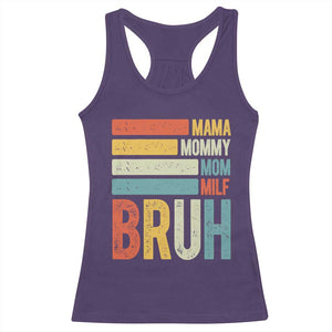 Funny Mama Mommy Mom Milf Bruh Racerback Tank Top Mother's Day Vintage Stripes TS11 Purple Print Your Wear