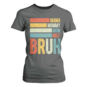 Funny Mama Mommy Mom Milf Bruh T Shirt For Women Mother's Day Vintage Stripes TS11 Dark Heather Print Your Wear