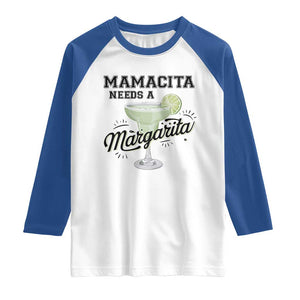 Funny Mamacita Needs A Margarita Raglan Shirt Magarita Cocktail Lover TS11 White Royal Print Your Wear